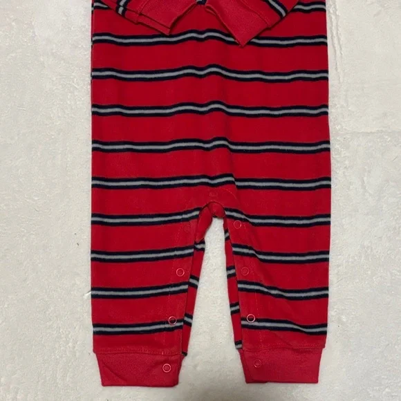 (2 for $10) carters Red Striped Zip-Front Baby One-Piece - Picture 4 of 7